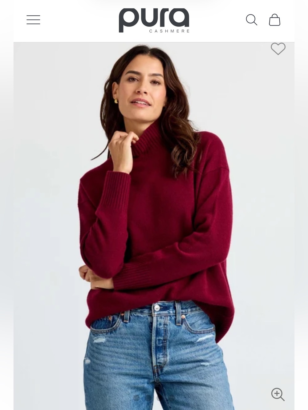 Pura Mock Neck Sweater - Raspberry - Picture 9 of 15